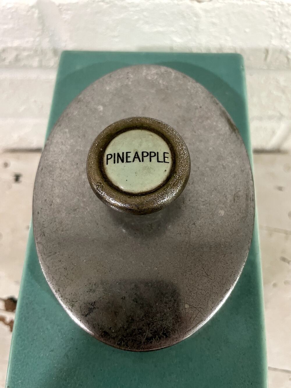 Vintage Hall China Jade Green Pineapple Soda Fountain Dispenser w/ Lid & Ladle